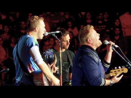 Watch: Coldplay welcomes birthday boy James Corden onstage at the Rose Bowl for Prince tribute