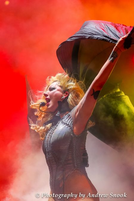 Maria Brink of In This Moment performs during the show at Xfinity Center in Mansfield, MA.
