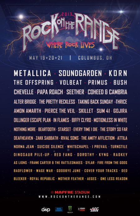 Metallica headlines the 2017 Rock on the Range festival
