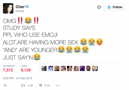 Iconic singer Cher is one of the most active celebrities on Twitter. 
